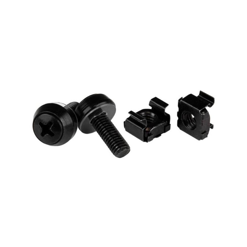 StarTech.com - Paquete de 100 Tornillos y Tuercas Enjauladas Cage Nuts M6x12mm - Negro