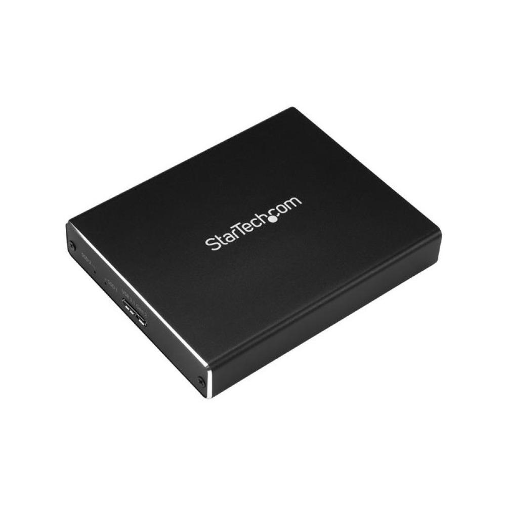 StarTech.com - Caja de Dos Bahías M.2 NGFF - USB 3.1 (10Gbps) - RAID - Caja Externa USB-C y USB-A de Aluminio