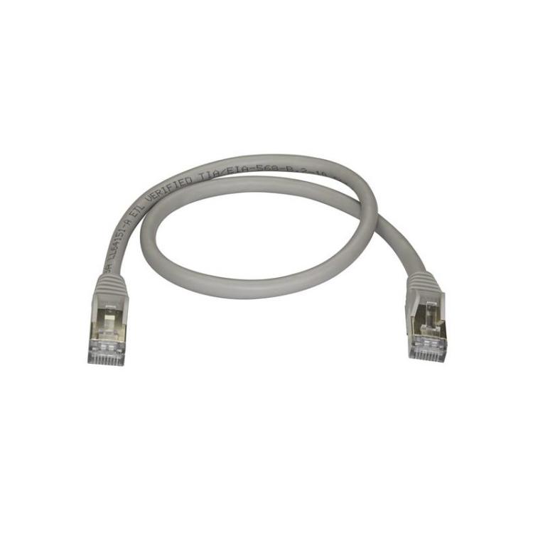 StarTech.com - Cable de 0,5m de Red Ethernet RJ45 Cat6a Blindado STP - Cable sin Enganche Snagless - Gris