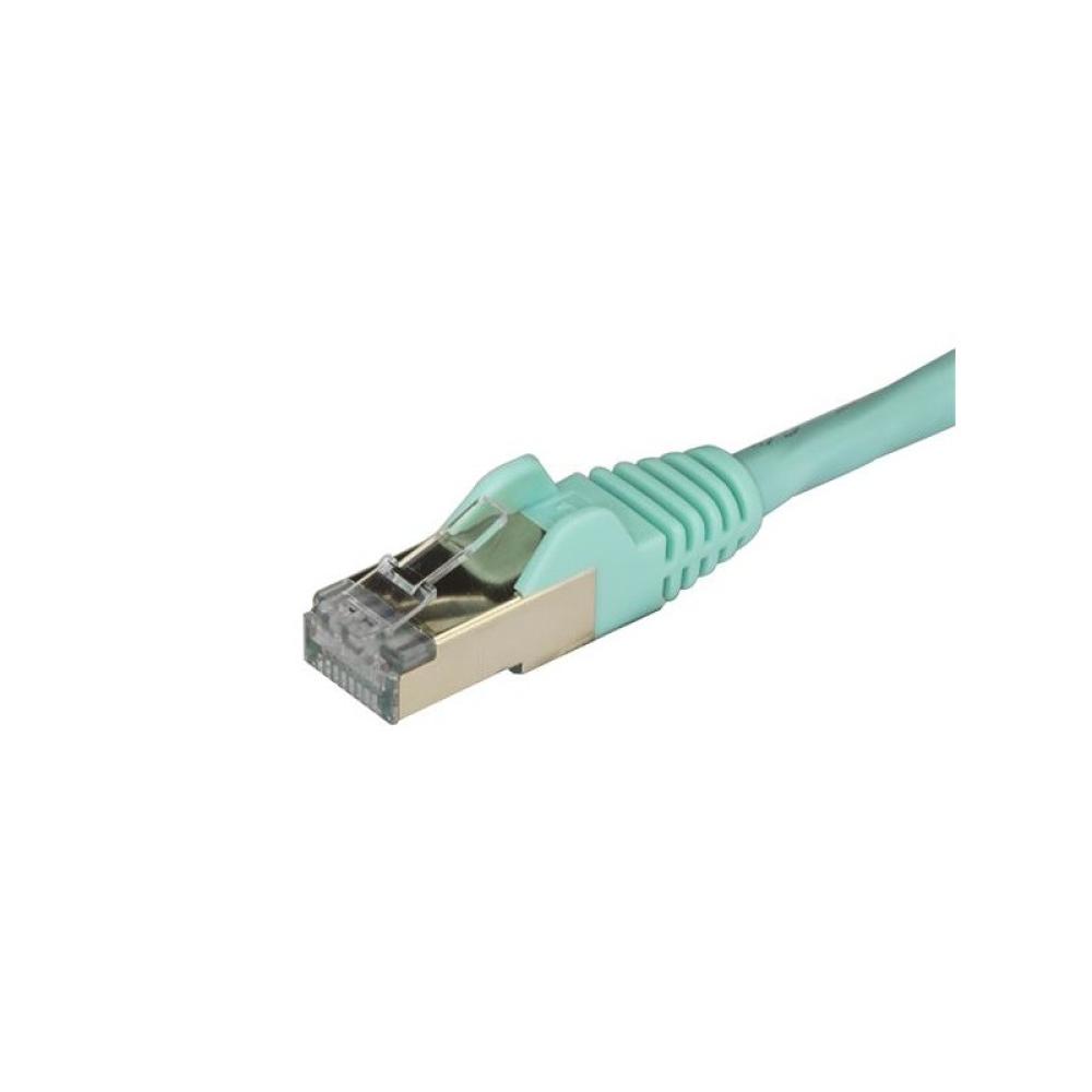 StarTech.com - Cable de 1,5m de Red Ethernet Cat6a Aqua sin Enganches con Alambre de Cobre
