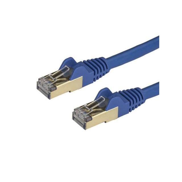 StarTech.com - Cable de 7,5m de Red Ethernet Cat6a Azul sin Enganches con Alambre de Cobre