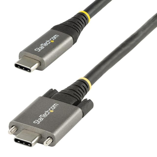 StarTech.com - Cable 50cm USB-C con Tornillos Laterales de Fijación - 10Gbps - Cable USB Tipo C USB 3.2 Gen 2 - con Carga por En