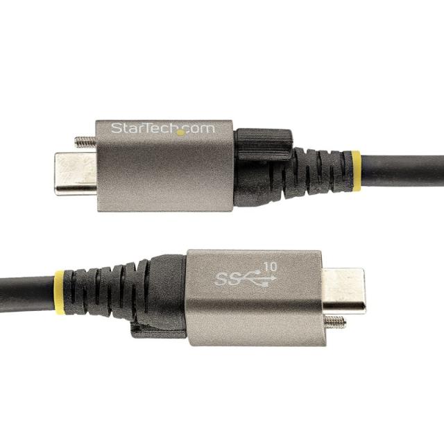 StarTech.com - Cable de 50cm USB-C con Tornillo Superior de Fijación -10Gbps - Cable Tipo C USB 3.2 Gen 2 - con Carga por Entreg
