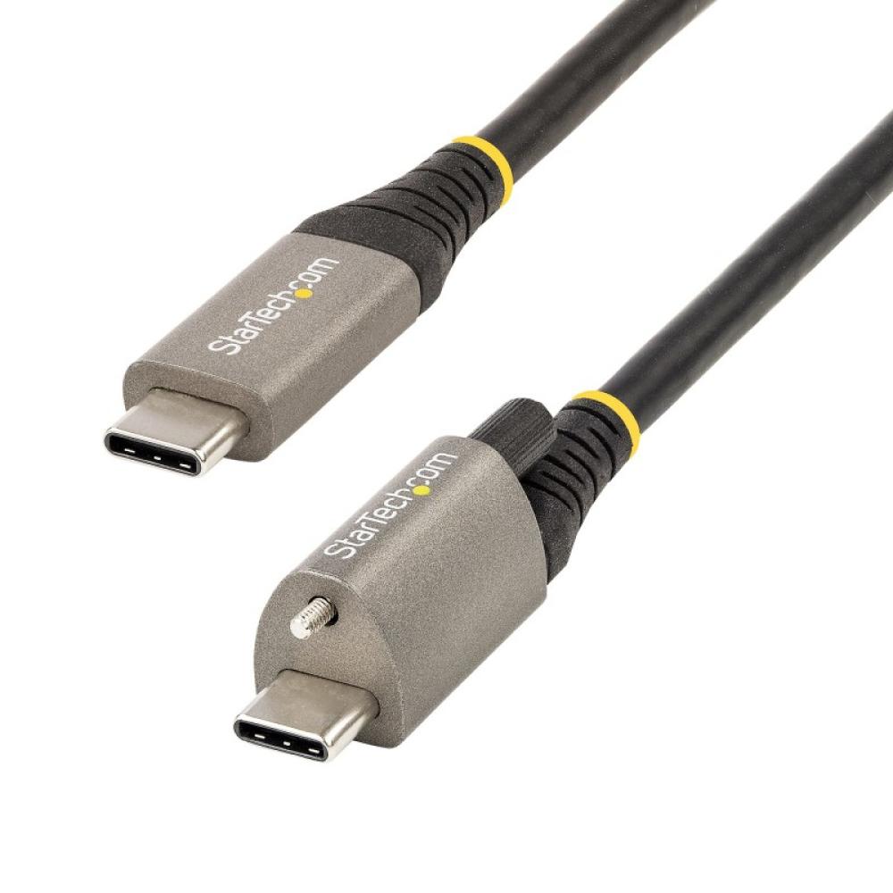 StarTech.com - Cable de 50cm USB-C con Tornillo Superior de Fijación -10Gbps - Cable Tipo C USB 3.2 Gen 2 - con Carga por Entreg