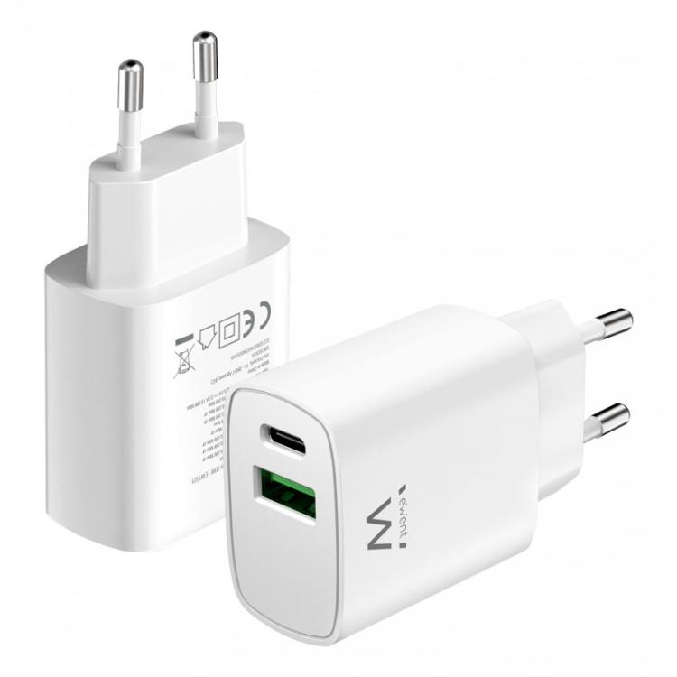 Ewent - EW1321_R1 cargador de dispositivo móvil Universal Blanco Corriente alterna Carga rápida Interior