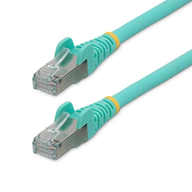 StarTech.com - Cable de 7,5m de Red Ethernet CAT6a - Aguamarina - Low Smoke Zero Halogen (LSZH) - 10GbE - 500MHz - PoE++ de 100W
