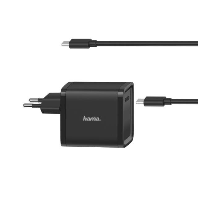 Hama - Cargador universal de portátil USB C de 45W, carga rápida, color negro