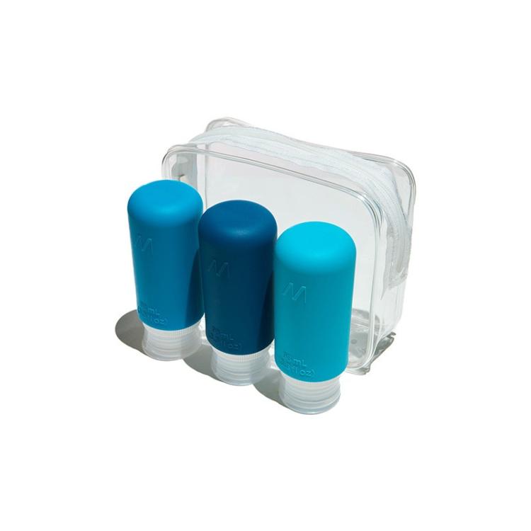 Muitomas - TRBOTTLES3BL botella y recipiente de viaje Silicona Botella flexible
