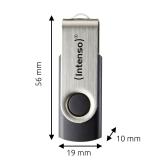 Intenso - Memoria USB Office Line, 256 GB, USB-A, 3.2 Gen 1x1, negro-plata