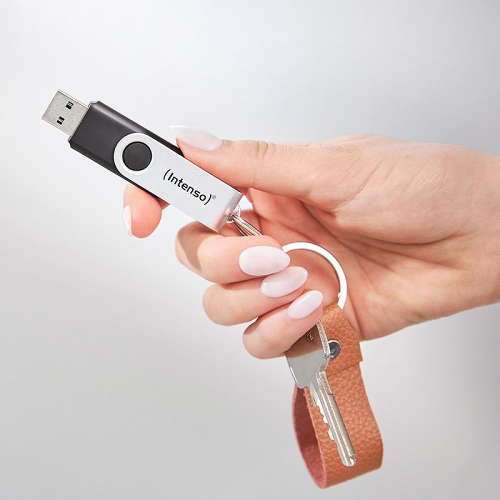 Intenso - Memoria USB Office Line, 256 GB, USB-A, 3.2 Gen 1x1, negro-plata