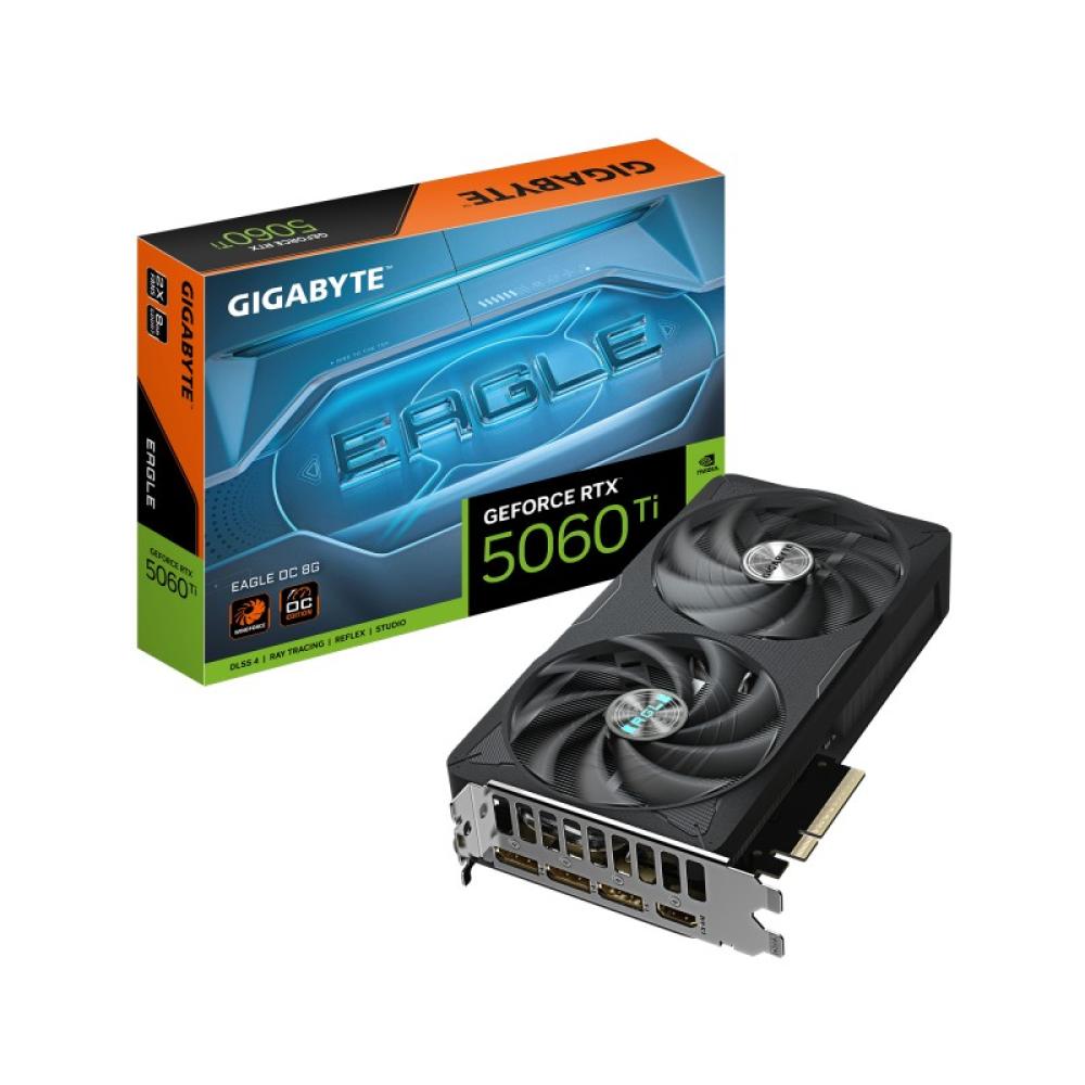 GIGABYTE - GeForce RTX 5060 Ti EAGLE OC 8G Tarjeta Gráfica – 8 GB GDDR7, 128 bits, PCI-E 5.0, 2617 MHz Frecuencia del núcleo, 3