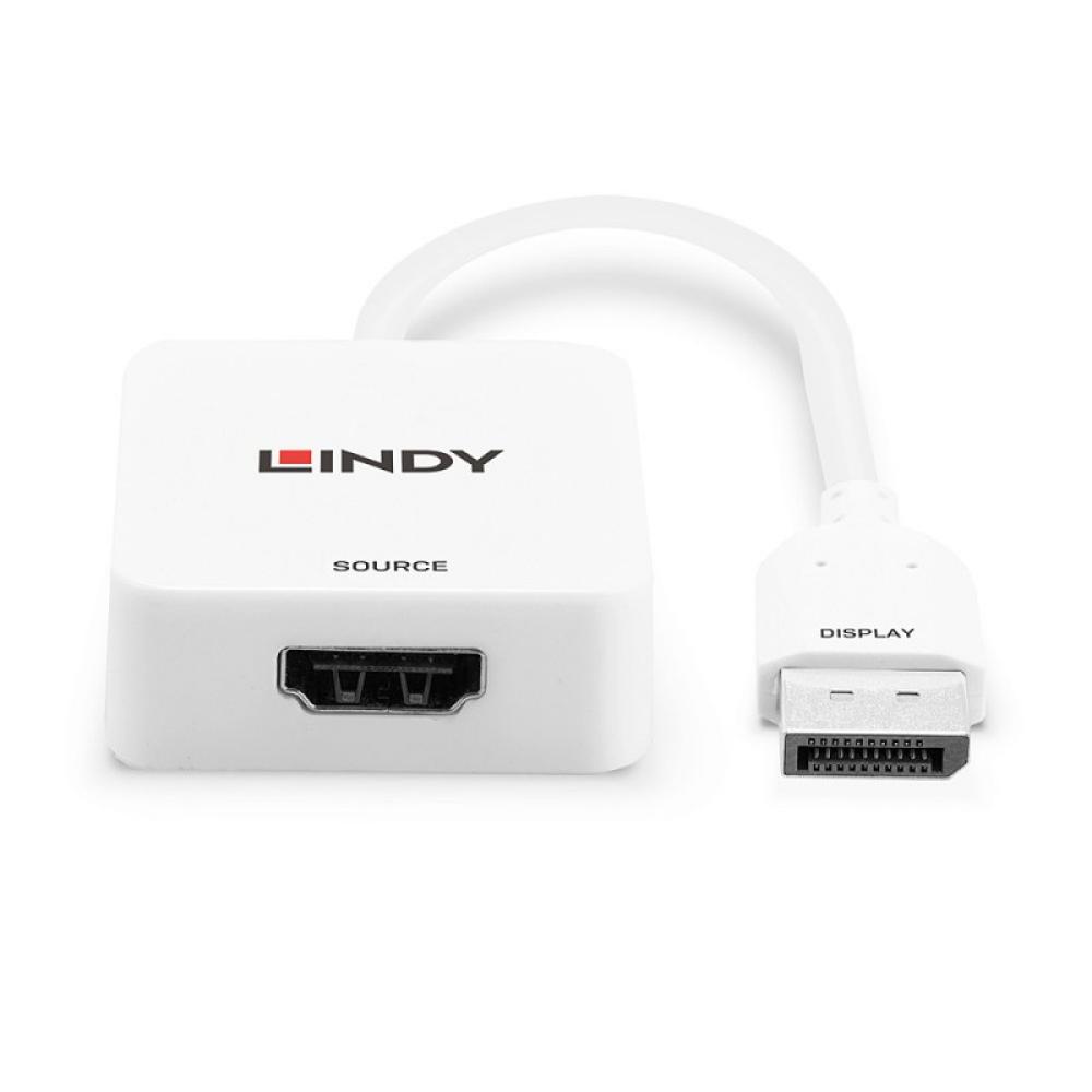 Lindy - 38303 adaptador de cable de vídeo 0,095 m HDMI tipo A (Estándar) DisplayPort Blanco