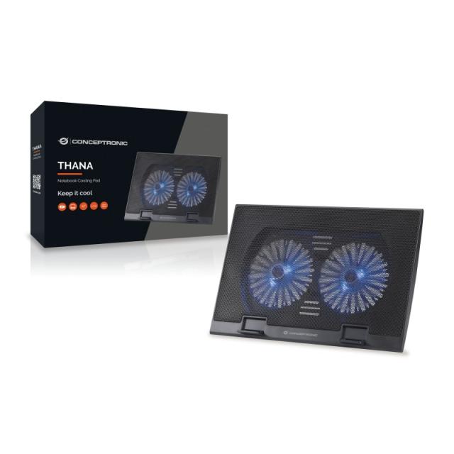 Conceptronic - THANA02B almohadilla fría 43,2 cm (17") Negro