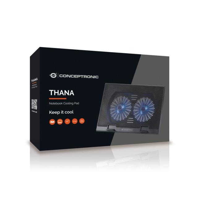 Conceptronic - THANA02B almohadilla fría 43,2 cm (17") Negro
