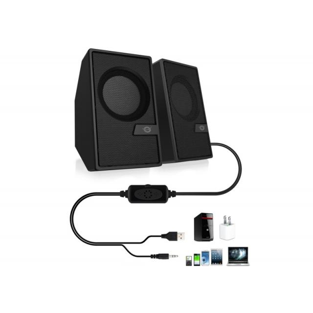 Conceptronic - BJORN02B altavoz De 2 vías Negro Inalámbrico y alámbrico 6 W