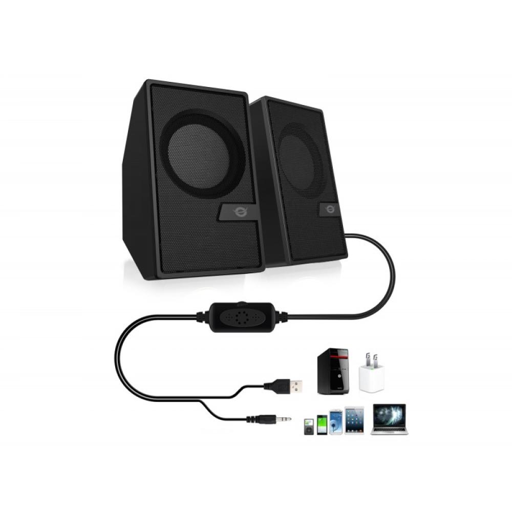 Conceptronic - BJORN02B altavoz De 2 vías Negro Inalámbrico y alámbrico 6 W