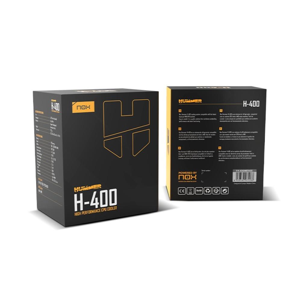 NOX - Hummer H-400 Procesador Refrigerador de aire 12 cm Negro