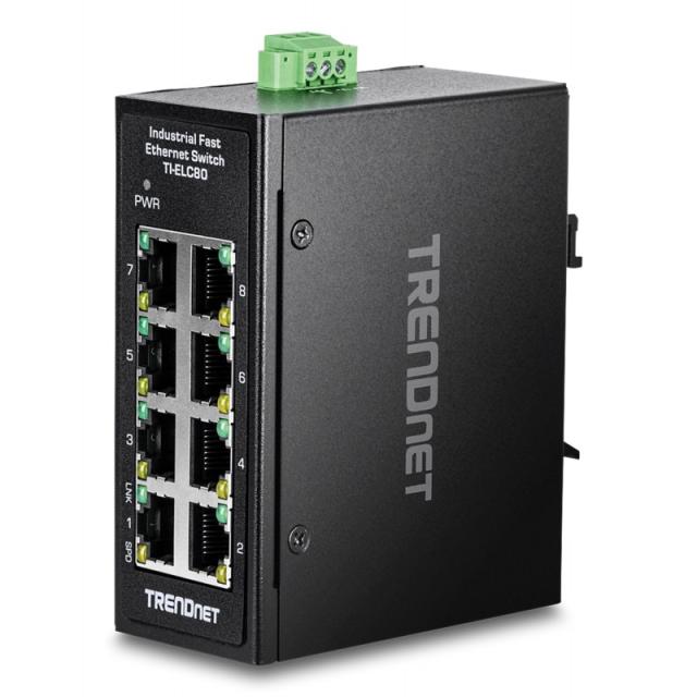 Trendnet - TI-ELC80 switch No administrado Fast Ethernet (10/100) Negro