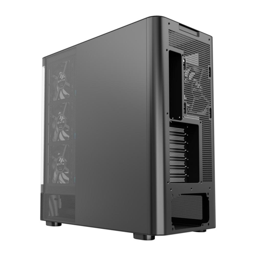 XYZ - QUANTUM TORRE GAMING A-RGB , 4x VENTILADORES, PWM, BTF, CRISTAL CURVO, TIPO C , ATX, NEGRA