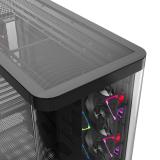 XYZ - QUANTUM TORRE GAMING A-RGB , 4x VENTILADORES, PWM, BTF, CRISTAL CURVO, TIPO C , ATX, NEGRA
