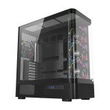 XYZ - QUANTUM TORRE GAMING A-RGB , 4x VENTILADORES, PWM, BTF, CRISTAL CURVO, TIPO C , ATX, NEGRA