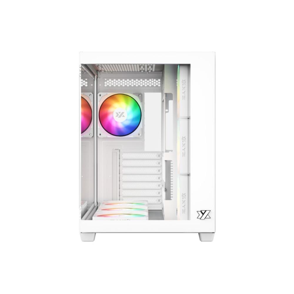 XYZ - TESSERACT X, TORRE GAMING,DUAL CHAMBER, 7x VENTILADORES, CRISTAL,BTF, TYPO C, ATX, BLANCA