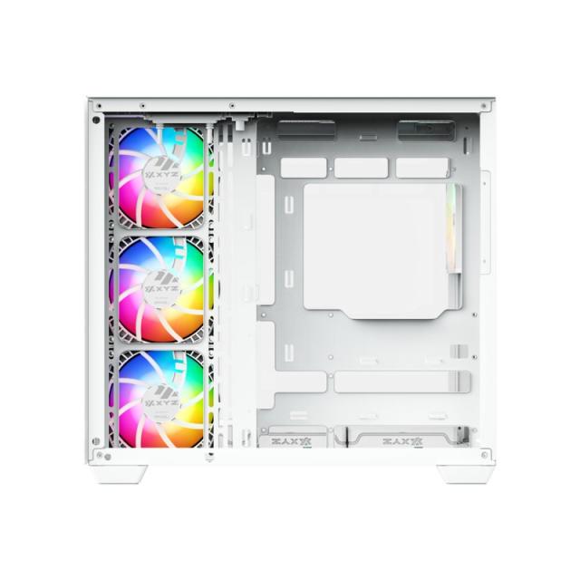 XYZ - TESSERACT X, TORRE GAMING,DUAL CHAMBER, 7x VENTILADORES, CRISTAL,BTF, TYPO C, ATX, BLANCA