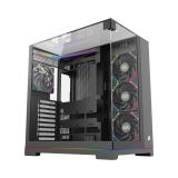 XYZ - TESSERACT A-RGB, TORRE GAMING, 4x VENTILADORES, 3D ULTRA-PANORAMICO,BTF, TYPO C, ATX, NEGRA