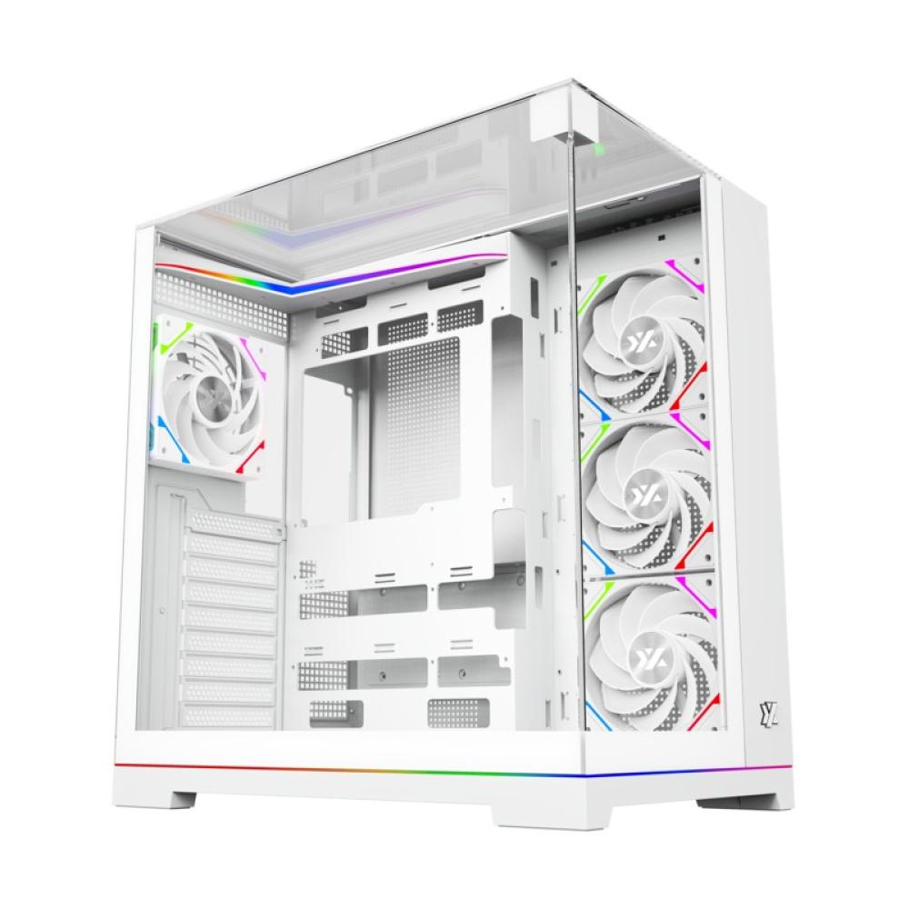 XYZ - TESSERACT A-RGB, TORRE GAMING, 4x VENTILADORES, 3D ULTRA-PANORAMICO,BTF, TYPO C, ATX, BANCA