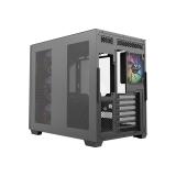 XYZ - QUBEX, TORRE GAMING,DUAL CHAMBER, 4x VENTILADORES, A-RGB, MESH DUAL ,BTF, TYPO C, ATX, NEGRA