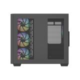 XYZ - QUBEX, TORRE GAMING,DUAL CHAMBER, 4x VENTILADORES, A-RGB, MESH DUAL ,BTF, TYPO C, ATX, NEGRA