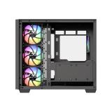 XYZ - QUBEX, TORRE GAMING,DUAL CHAMBER, 4x VENTILADORES, A-RGB, MESH DUAL ,BTF, TYPO C, ATX, NEGRA