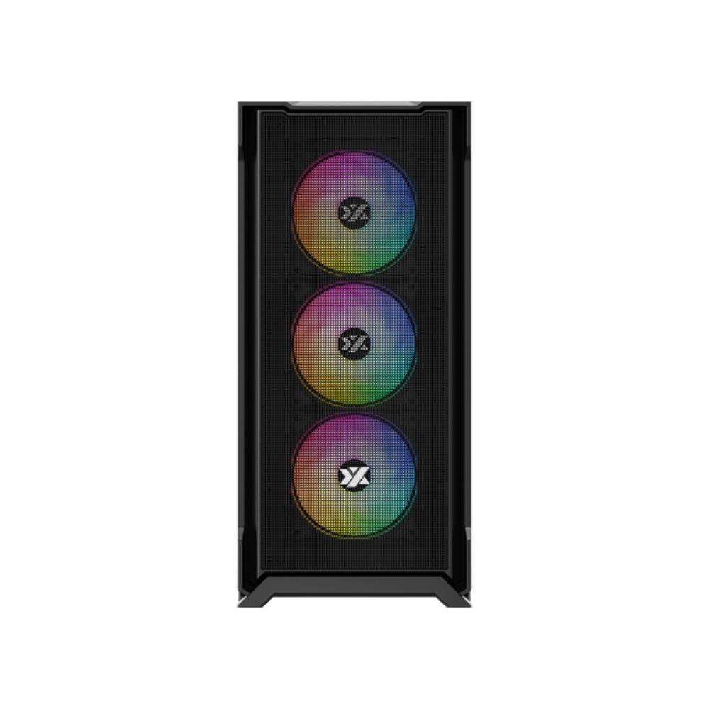 XYZ - AIRONE 300 X, TORRE GAMING,MESH, ALTO FLUJO AIRE, 6x VENTILADORES, TYPO C, ATX, NEGRA