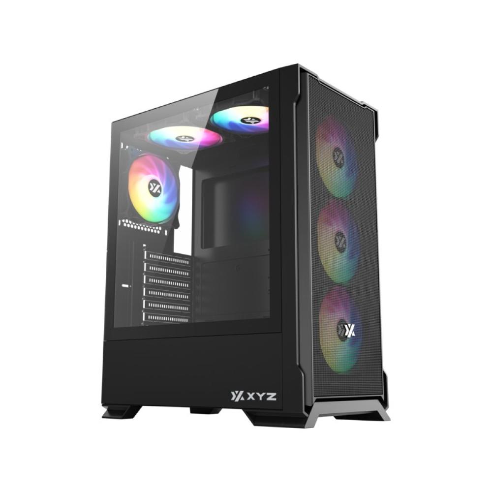 XYZ - AIRONE 300 X, TORRE GAMING,MESH, ALTO FLUJO AIRE, 6x VENTILADORES, TYPO C, ATX, NEGRA