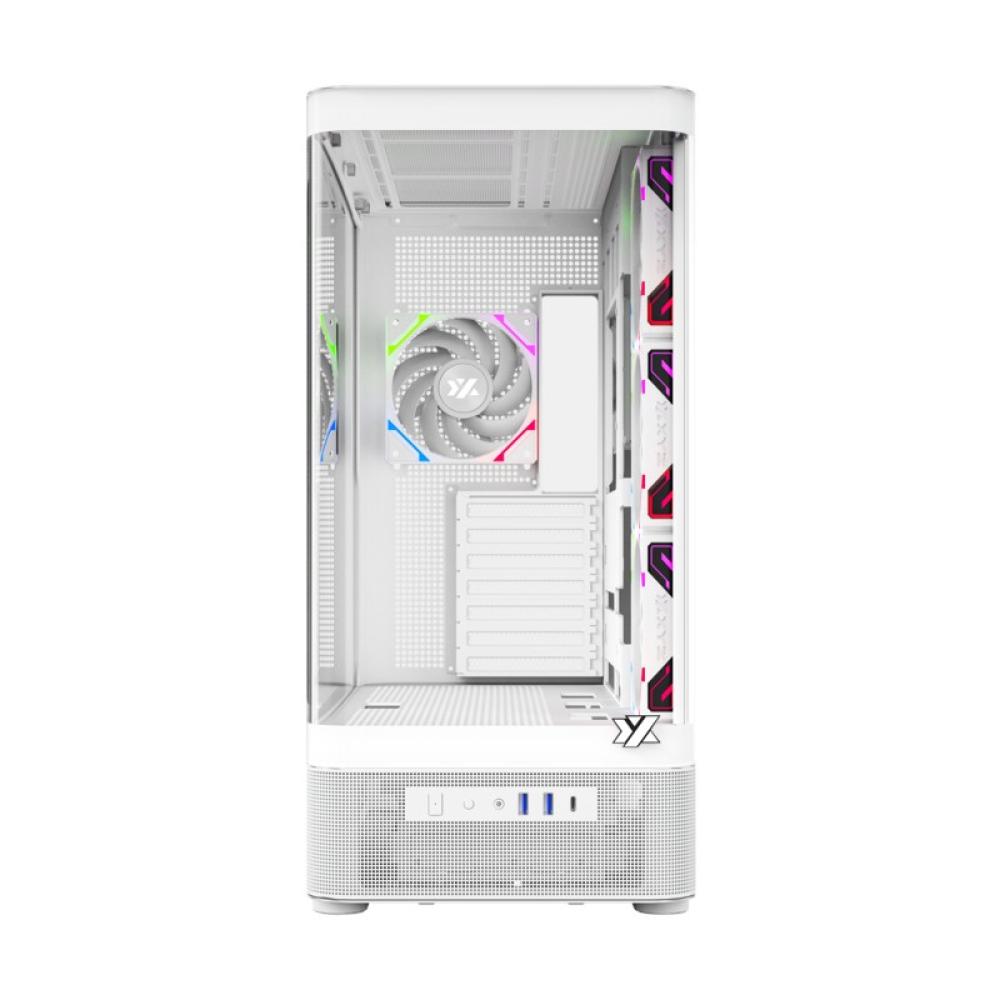 XYZ - QUANTUM PRO, TORRE GAMING , 4x VENTILADORES, PWM, BTF, PANTALLA 6,2" , TIPO C , ATX, BLANCA
