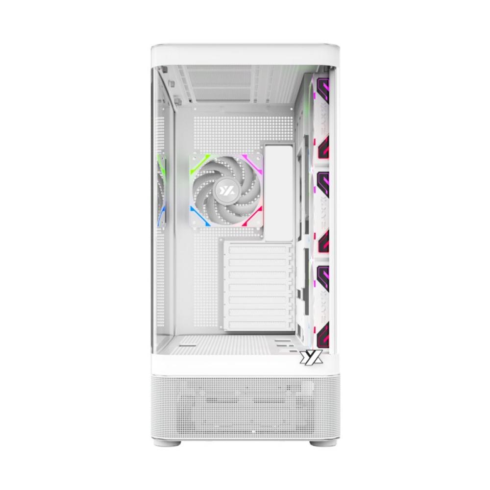 XYZ - QUANTUM TORRE GAMING A-RGB , 4x VENTILADORES, PWM, BTF, CRISTAL CURVO, TIPO C , ATX, BLANCA