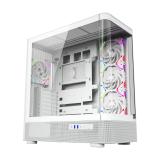 XYZ - QUANTUM TORRE GAMING A-RGB , 4x VENTILADORES, PWM, BTF, CRISTAL CURVO, TIPO C , ATX, BLANCA