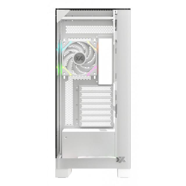 XYZ - TRIFECTA, TORRE GAMING, 2x VENTILADORES, 3D ULTRA-PANORAMICO,BTF, TYPO C, ATX, BLANCA