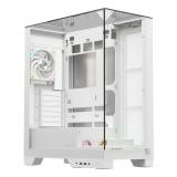 XYZ - TRIFECTA, TORRE GAMING, 2x VENTILADORES, 3D ULTRA-PANORAMICO,BTF, TYPO C, ATX, BLANCA