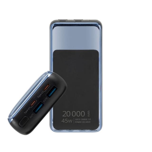 Rivacase - VA1075 batería externa Polímero de litio 20000 mAh Negro, Azul
