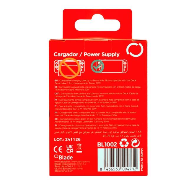 Blade Gaming - BL1002 cargador de dispositivo móvil Consola de juegos portátil Negro Corriente alterna Interior