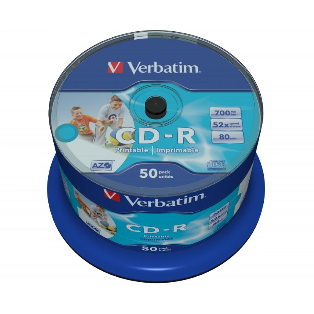 Verbatim - CD-R AZO Wide Inkjet Printable no ID 700 MB 52x 50 pieza(s)