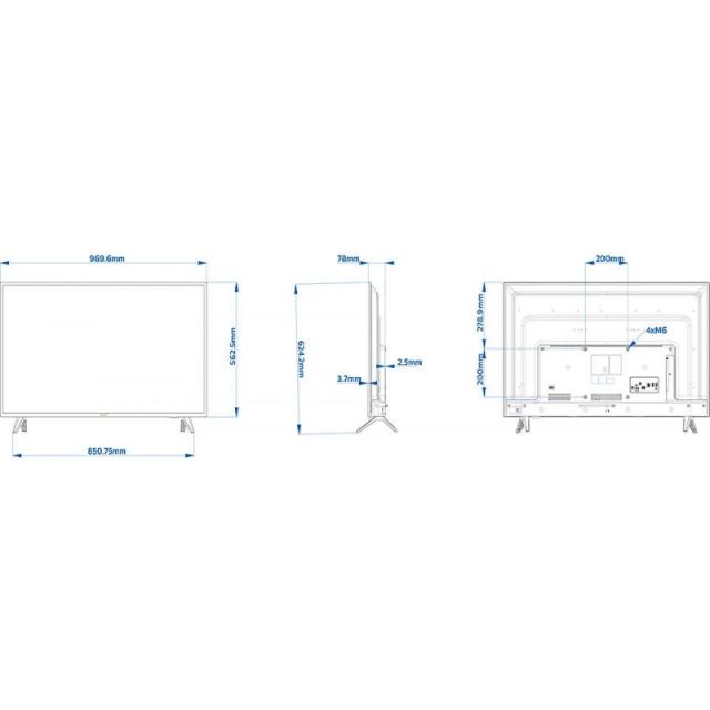 Philips - 43HFL5114/12 Televisor 109,2 cm (43") Full HD Smart TV Wifi Negro 250 cd / m²