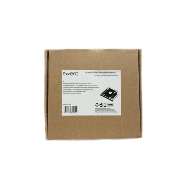 Ewent - EW7003 Acrilonitrilo butadieno estireno (ABS), Aluminio Negro, Blanco funda para disco duro externo
