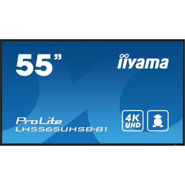 iiyama - LH5565UHSB-B1 pantalla de señalización Diseño de quiosco 138,7 cm (54.6") LED Wifi 800 cd / m² 4K Ultra HD Negro Proces