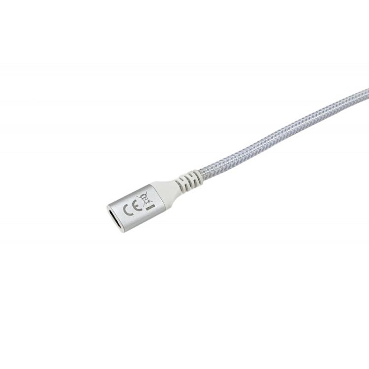 Equip - 128375 Cable de extensión USB 3.2 Gen 2 C a C, 0,5m, M/F, 4K/60Hz, 10Gbps, Blanco