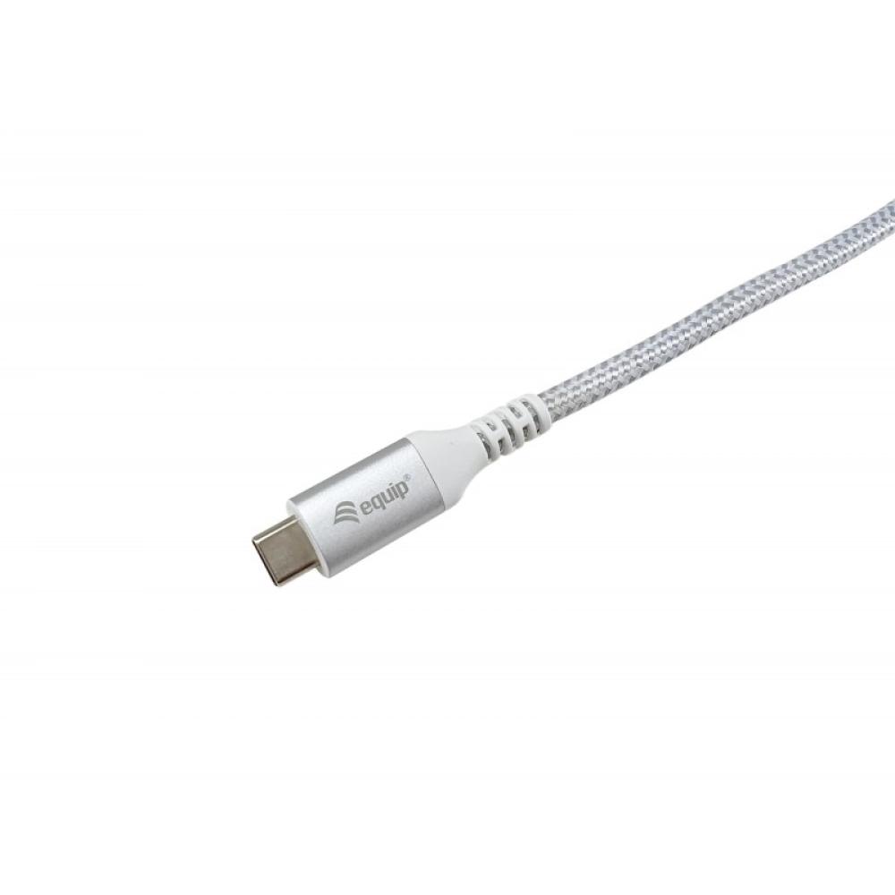 Equip - 128375 Cable de extensión USB 3.2 Gen 2 C a C, 0,5m, M/F, 4K/60Hz, 10Gbps, Blanco