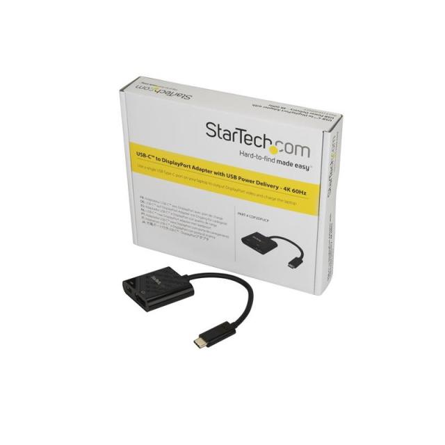 StarTech.com - Adaptador USB C a DisplayPort con Entrega de Alimentación - 4K 60Hz HBR2 - Conversor USB Tipo C a Monitor DP 1.2