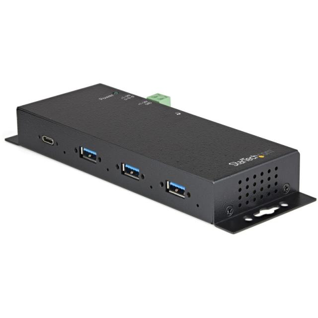 StarTech.com - Hub USB-C de 4 Puertos de 10Gbps - Ladrón Concentrador USB Tipo C Industrial de Metal con 3 Puertos USB-A y 1 USB