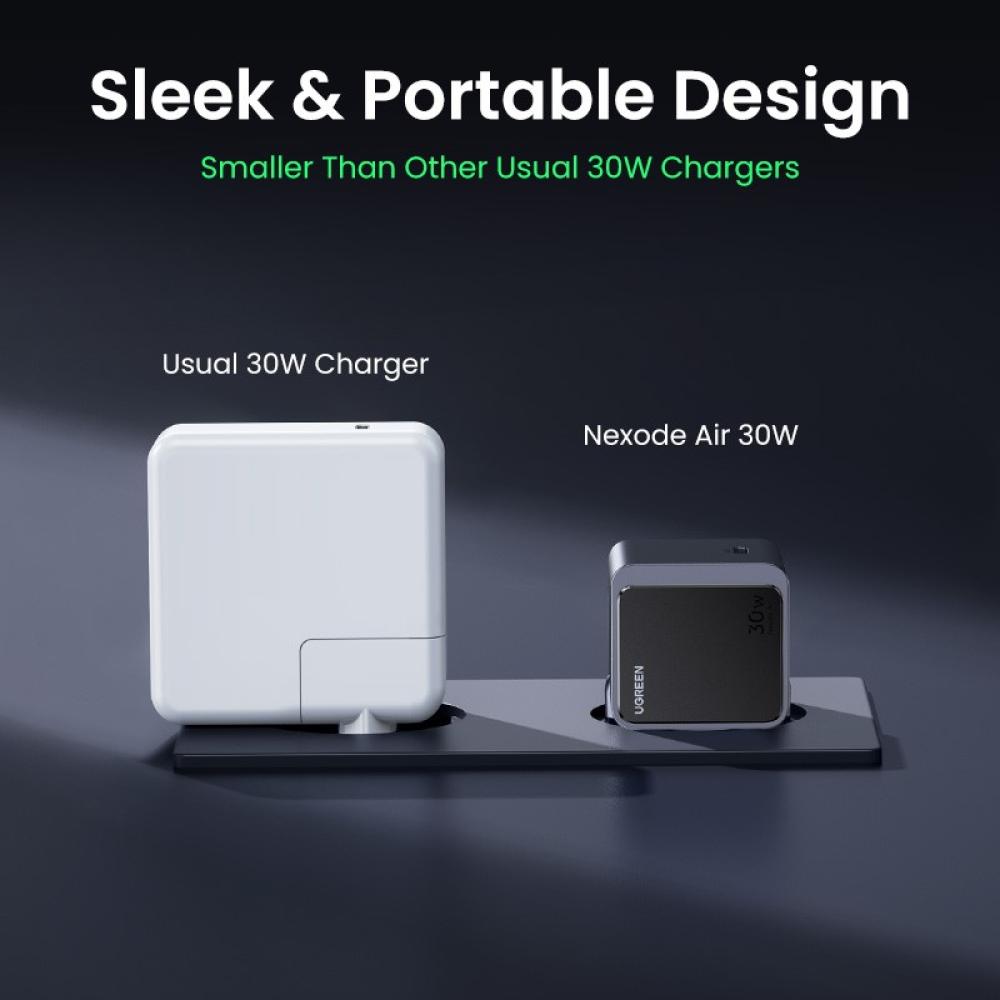 Ugreen - Nexode S 30W USB-C GaN Fast Charger EU gray Teléfono móvil, Batería portátil, Teléfono Gris Corriente alterna Interior